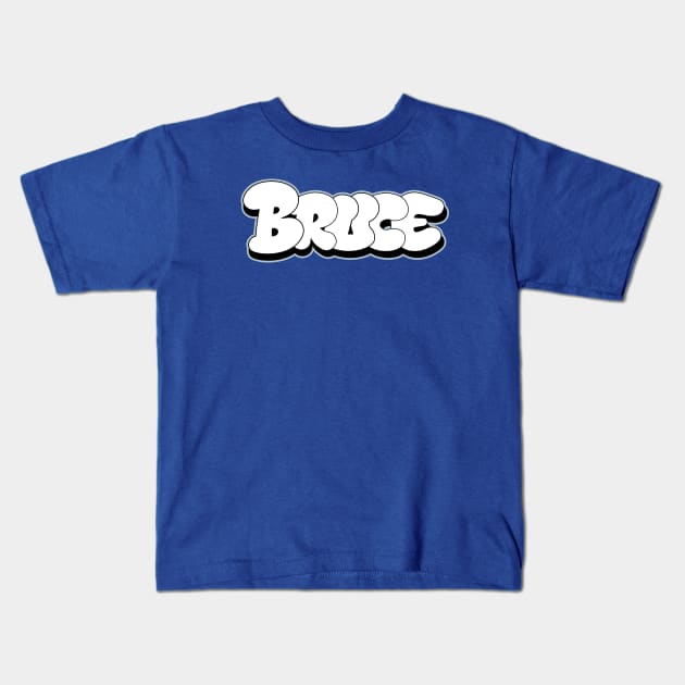BRUCE name Bubble Graffiti style letters Kids T-Shirt by Love Wild Letters